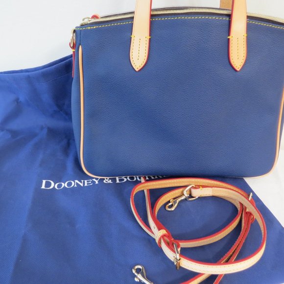 NEW BLUE Dooney & Bourke Small Daniela Pebble Leather Satchel with dust cover - Picture 2 of 7